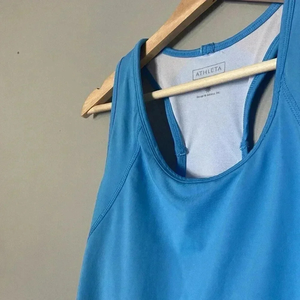 Athleta Blue Racerback Tank Top - Picture 2 of 8